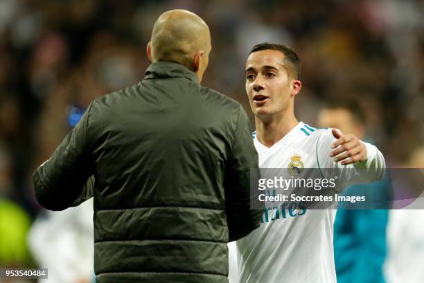 Arjen Robben of Bayern Munchen, Lucas Vazquez of Real Madrid during the UEFA Champions League match between Real Madrid v Bayern Munchen at the...