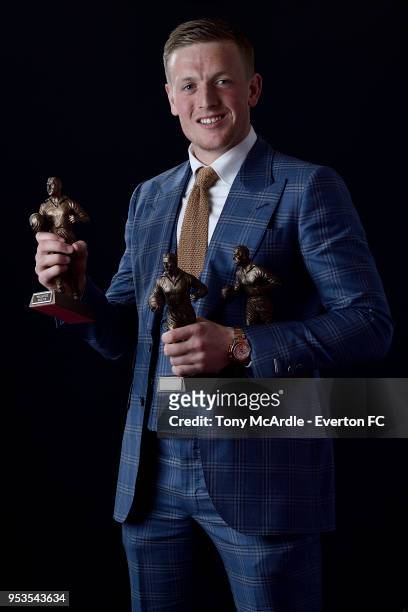 Jordan Pickford of Everton during The Dixies end of season awards at the Royal Liverpool Philharmonic Hall on May 1, 2018 in Liverpool, England.