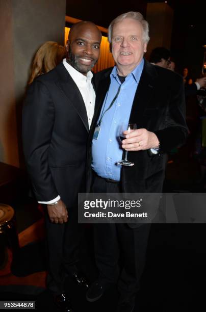 Cast member Cedric Neal and producer Michael Grade attend the press night after party for "Chess" at St Martins Lane on May 1, 2018 in London,...