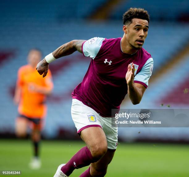 Andre Green of Aston Villa during the Premier League 2 play off semi final match between Aston Villa and Reading at Villa Park on May 01, 2018 in...