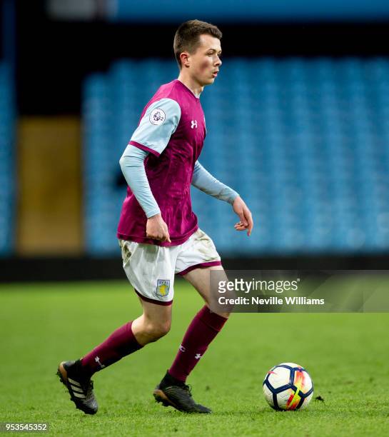 Jack Clarke of Aston Villa during the Premier League 2 play off semi final match between Aston Villa and Reading at Villa Park on May 01, 2018 in...