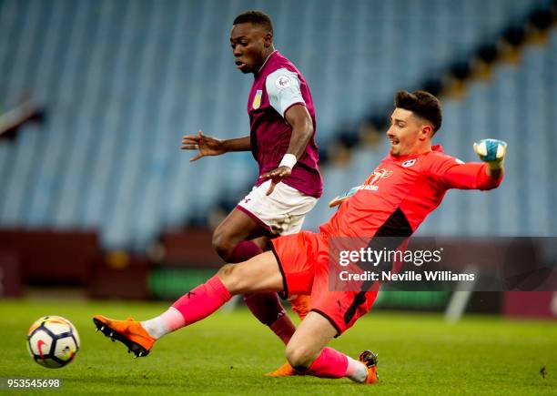 Rushian Hepburn-Murphy of Aston Villa during the Premier League 2 play off semi final match between Aston Villa and Reading at Villa Park on May 01,...