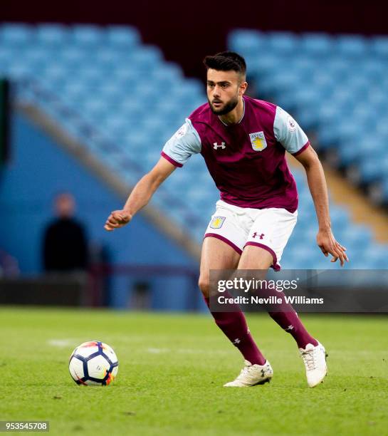 Easah Suliman of Aston Villa during the Premier League 2 play off semi final match between Aston Villa and Reading at Villa Park on May 01, 2018 in...