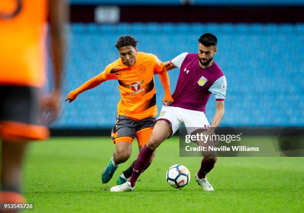 Easah Suliman of Aston Villa during the Premier League 2 play off semi final match between Aston Villa and Reading at Villa Park on May 01, 2018 in...