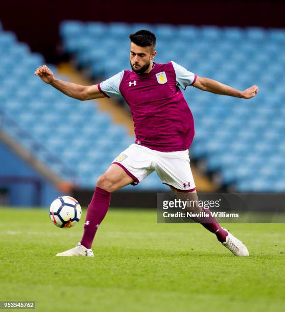 Easah Suliman of Aston Villa during the Premier League 2 play off semi final match between Aston Villa and Reading at Villa Park on May 01, 2018 in...
