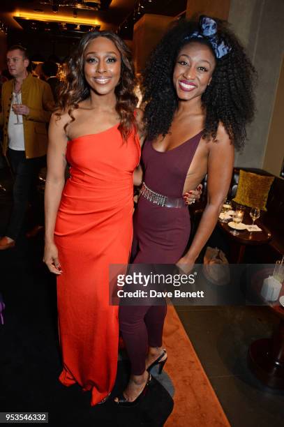 Cast member Alexandra Burke and Beverley Knight attend the press night after party for "Chess" at St Martins Lane on May 1, 2018 in London, England.