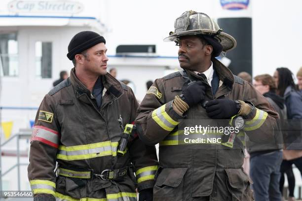 One For The Ages" Episode 622 -- Pictured: Taylor Kinney as Kelly Severide, Eamonn Walker as Wallace Boden --