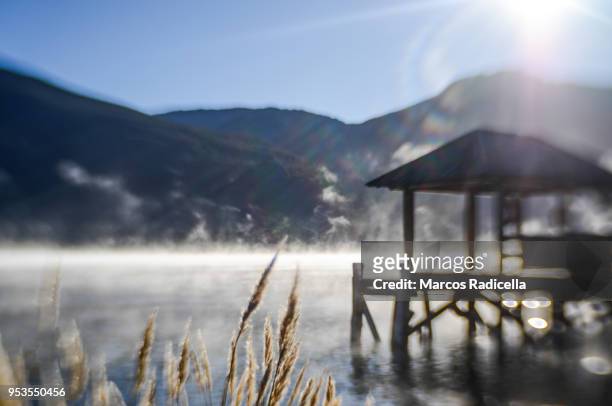 dock at dawn - radicella stock pictures, royalty-free photos & images