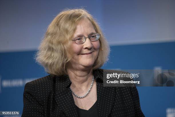 Nobel laureate Elizabeth Blackburn, former president of Salk Institute for Biological Studies, smiles during the Milken Institute Global Conference...