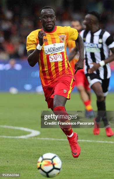 Bacary Sagna of Benevento Calcio during the serie A match between Benevento Calcio and Udinese Calcio at Stadio Ciro Vigorito on April 29, 2018 in...