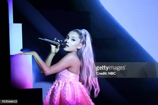 Episode 0862 -- Pictured: Singer Ariana Grande performs "No Tears Left To Cry" on May 1, 2018 --