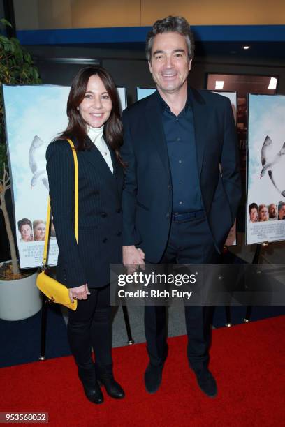 Leslie Urdang and Jon Tenney attend the premiere of Sony Pictures Classics' "The Seagull" at Writers Guild Theater on May 1, 2018 in Beverly Hills,...