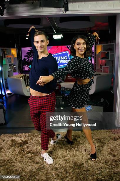 May 1: Adam Rippon and Jenna Johnson visits the Young Hollywood Studio on May 1, 2017 in Los Angeles, California.