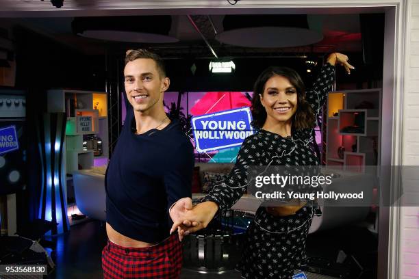 May 1: Adam Rippon and Jenna Johnson visits the Young Hollywood Studio on May 1, 2017 in Los Angeles, California.