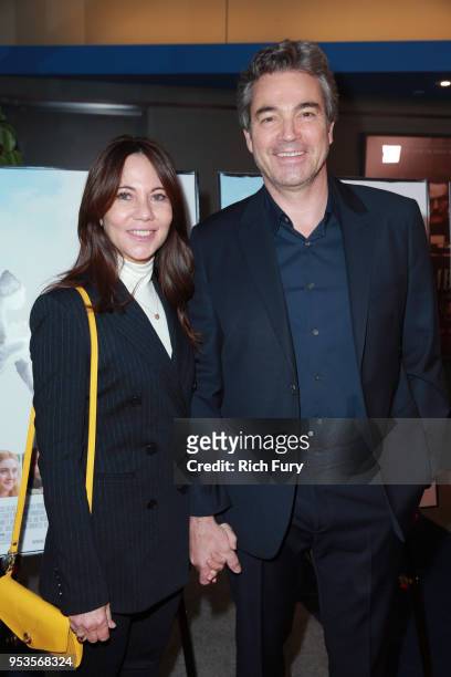 Leslie Urdang and Jon Tenney attend the premiere of Sony Pictures Classics' "The Seagull" at Writers Guild Theater on May 1, 2018 in Beverly Hills,...