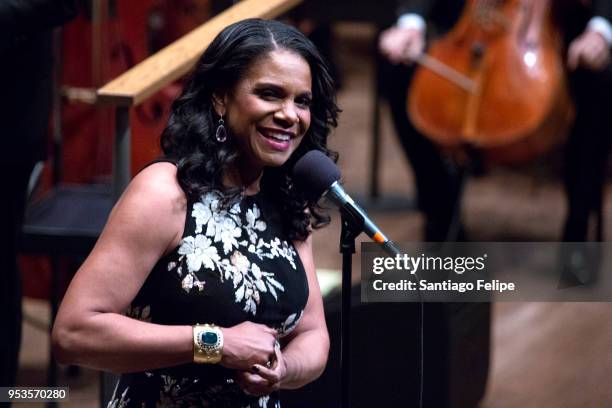 Audra McDonald performs onstage with the New York Philharmonic at Lincoln Center on May 1, 2018 in New York City.