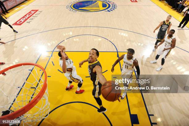 Shaun Livingston of the Golden State Warriors shoots the ball against the New Orleans Pelicans in Game Two of Round Two of the 2018 NBA Playoffs on...