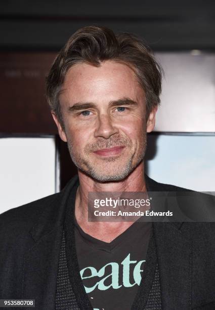 Actor Sam Trammell arrives at the premiere of Sony Pictures Classics' "The Seagull" at the Writers Guild Theater on May 1, 2018 in Beverly Hills,...