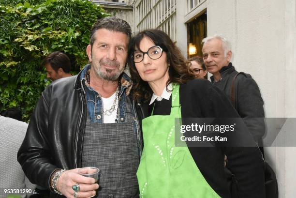 Designers Marc Bellay and Zelia Van den Bulke attend Zelia Van Den Bulke Aprons show At Zelia Abbesses Shop on May 1, 2018 in Paris, France.