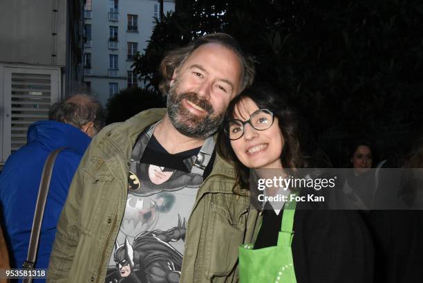 Thomas Hardy and Zelia Van den Bulke attend Zelia Van Den Bulke Aprons show At Zelia Abbesses Shop on May 1, 2018 in Paris, France.