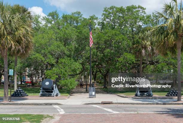 white point garden, charleston, south carolina - parque battery stock pictures, royalty-free photos & images