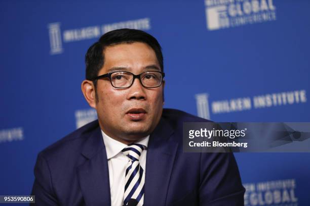 Ridwan Kamil, mayor of Bandung, Indonesia, speaks during the Milken Institute Global Conference in Beverly Hills, California, U.S., on Tuesday, May...
