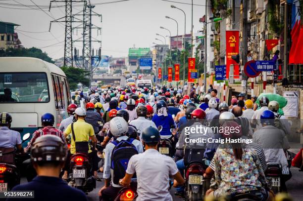 hanoi traffic vietnam - vietnam stock pictures, royalty-free photos & images