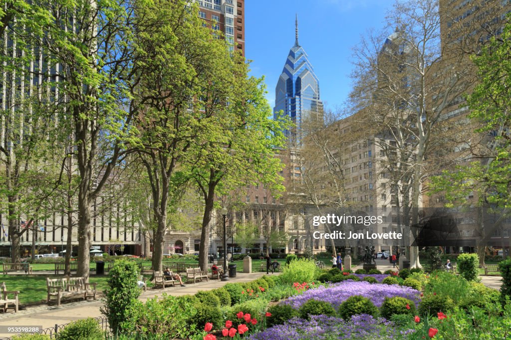 Springtime in Rittenhouse Square, a Park in Philadelphia