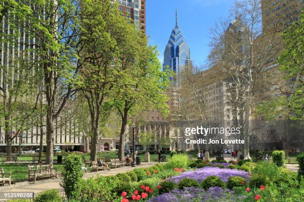 springtime in rittenhouse square, a park in philadelphia - philadelphia stock pictures, royalty-free photos & images