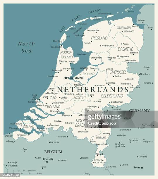 24 - netherlands - vintage murena isolated 10 - the hague map stock illustrations