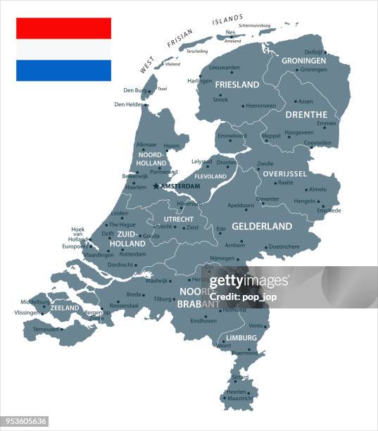 30 - netherlands - grayscale isolated 10 - the hague map stock illustrations