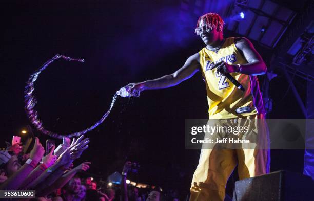 Rapper Lil Yachty performs at Charlotte Metro Credit Union Amphitheatre on May 1, 2018 in Charlotte, North Carolina.
