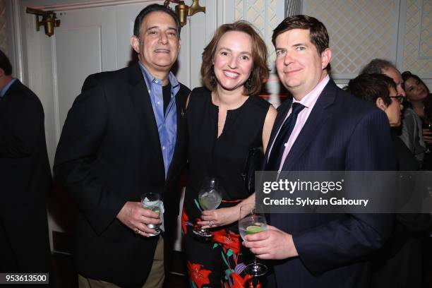 Michael Reinert, Laura Gilman and Scott Springer attend Multiple Myeloma Research Foundation's Laugh For Life at 583 Park Avenue on May 1, 2018 in...