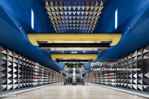 subway station olympia-einkaufszentrum, munich - christian beirle gonzález stock pictures, royalty-free photos & images