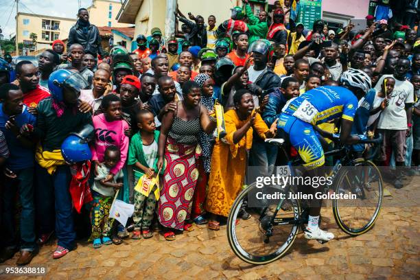 U2028Sixth stage of the Tour of Rwanda between Kayonza and Kigali. Didier Munyameza of the national team of Rwanda in the famous "Kigali wall".