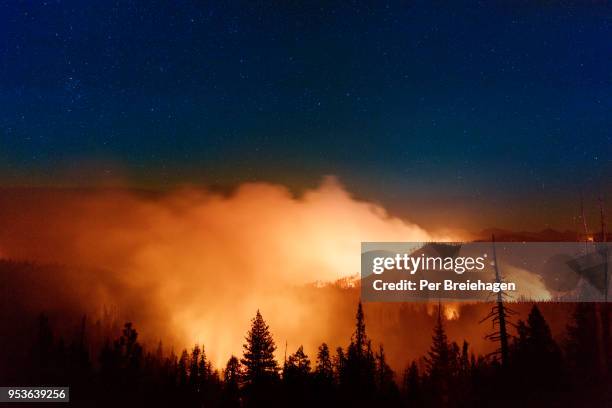 forest fire by glacier point_yosemite - california wildfires stock pictures, royalty-free photos & images