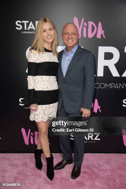 Trina Trahan and Starz CEO Chris Albrecht attend Starz "Vida" Premiere at Regal LA Live Stadium 14 on May 1, 2018 in Los Angeles, California.