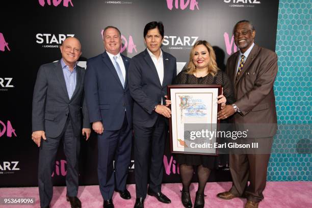 Starz CEO Chris Albrecht, Elected Official Jeffrey Prang, California State Senator Kevin de Leon, Tany Saracho and Los Angeles City Councilman Curren...