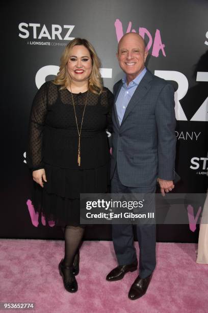 Tanya Saracho and Starz CEO Chris Albrecht attend Starz "Vida" Premiere at Regal LA Live Stadium 14 on May 1, 2018 in Los Angeles, California.