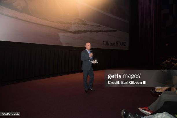 Starz CEO Chris Albrecht speaks during Starz "Vida" Premiere at Regal LA Live Stadium 14 on May 1, 2018 in Los Angeles, California.