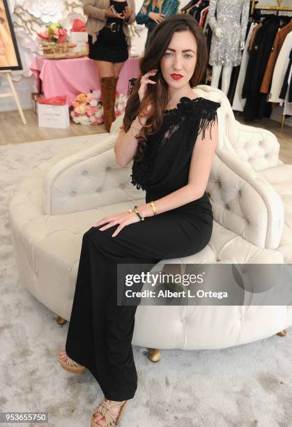 Actress Amber Martinez attends Katarina Van Derham's Exclusive Glamour Garden Pop Up Shop held at The Royals Paris on April 28, 2018 in Beverly...