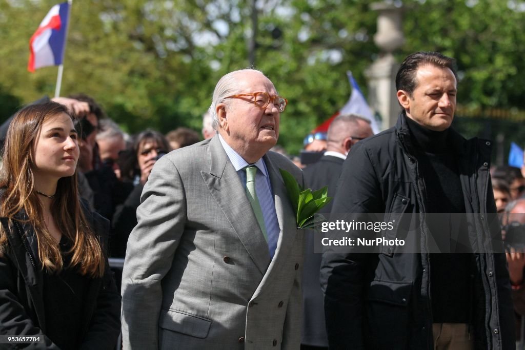 Jean-Marie Le Pen attends the annual rally in honor of Jeanne d'Arc in Paris