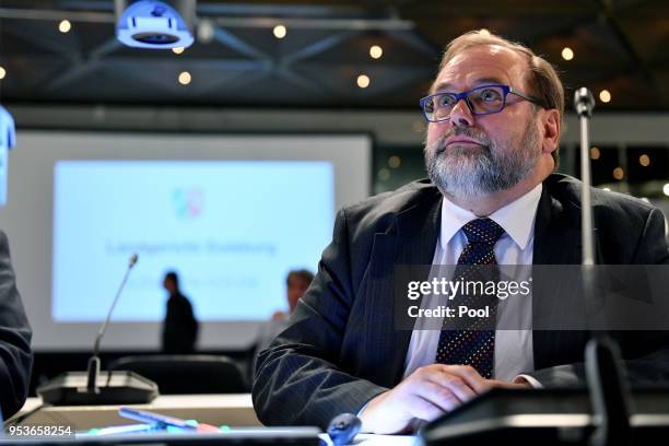 Former Lord Mayor of the city of Duisburg Adolf Sauerland attends the Love Parade trial at the CCD-East , on May 2nd, 2018 in Dusseldorf, Germany....