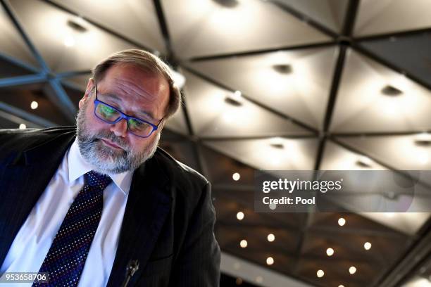 Former Lord Mayor of the city of Duisburg Adolf Sauerland attends the Love Parade trial at the CCD-East , on May 2nd, 2018 in Dusseldorf, Germany....