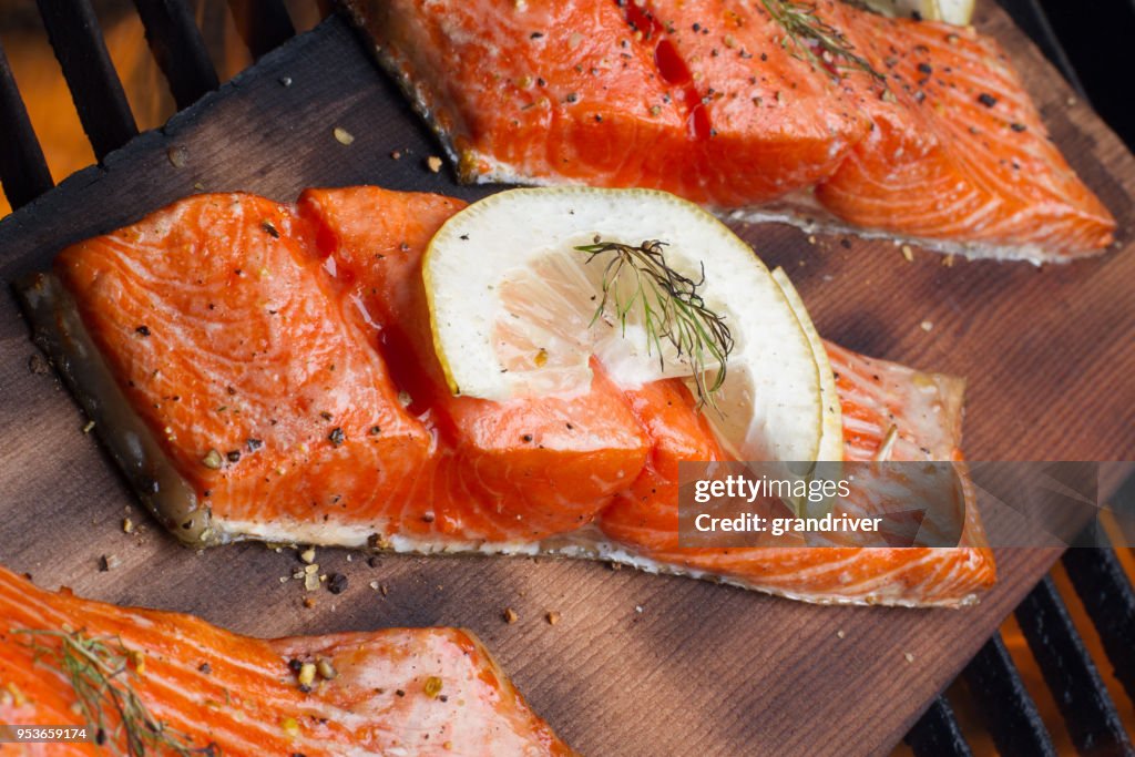 Wild Caught Salmon On A Grill High-Res Stock Photo - Getty Images