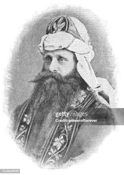 schauspieler, die darstellung von joseph von arimathea am passionsspiel in oberammergau, deutschland - 19. jh. - alte deutsche schauspieler stock-grafiken, -clipart, -cartoons und -symbole