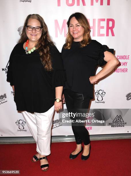 Kristen Funk and Stacey Healey arrive for a luncheon in honor of Mother's Day for the release of Pamela L. Newton's "A Candle For My Mother" held at...