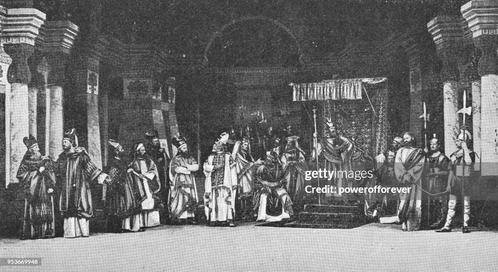 Jesus at Herod's Court during Passion Play in Oberammergau, Germany - 19th Century