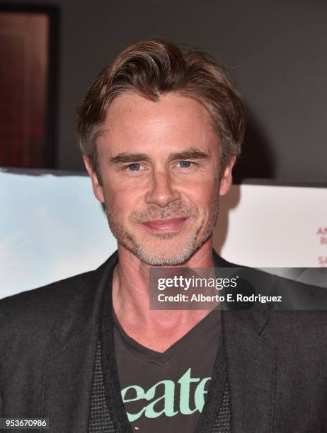 Actor Sam Trammell attends the premiere of Sony Pictures Classics' "The Seagull" at The Writers Guild Theater on May 1, 2018 in Beverly Hills,...
