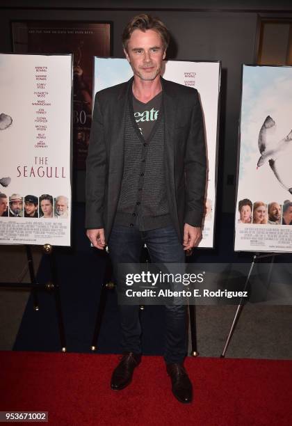 Actor Sam Trammell attends the premiere of Sony Pictures Classics' "The Seagull" at The Writers Guild Theater on May 1, 2018 in Beverly Hills,...